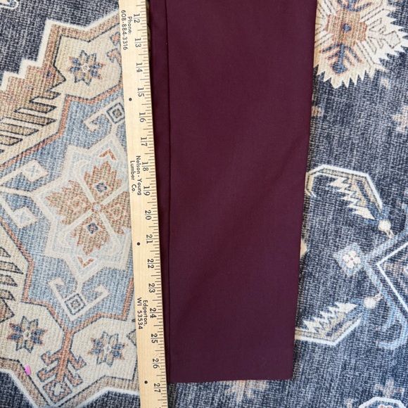 LOFT Curvy Sutton Skinny Women's Burgundy Wine Dress Pants Size 4 - Picture 13 of 13